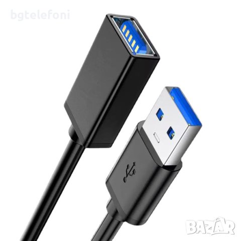 USB 3.0 Удължител, USB А мъжки - USB А женски, черен  2м или 3м, снимка 5 - USB кабели - 40651086