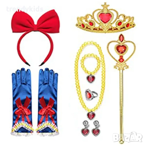 Красива рокля на Снежанка с наметало и подарък диадема с панделка!!!Аксесоари!, снимка 15 - Детски рокли и поли - 44117637