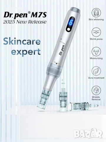 Dr.pen Микронидлинг писалка за дерма M7S Професионален комплект 12 патрона, 6 скорости, Type-C, снимка 3 - Други - 50457744