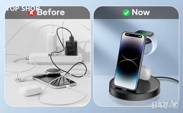 Станция за зареждане 3 в 1 за Apple- G 620, снимка 3 - Оригинални зарядни - 48476101