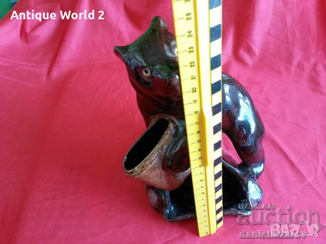 Стара Българска Керамика Статуетка МЕЧКА, снимка 6 - Антикварни и старинни предмети - 53231457