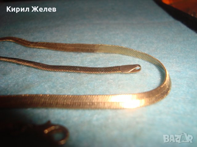 ПОЗЛАТЕН СТОМАНЕН ЛЕНТОВИДЕН ЛАНЕЦ РЕТРО НЕЖНА ЗДРАВА АРТ ДЕКО ПЛЕТКА 26822, снимка 9 - Колиета, медальони, синджири - 34839883