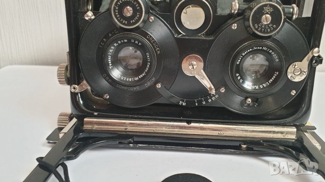 СТЕРЕО ФОТОАПАРАТ IDEAL 651, ОБЕКТИВ CARL ZEISS JENA TESSAR, DRGM  -1910 година, снимка 11 - Антикварни и старинни предмети - 41637748