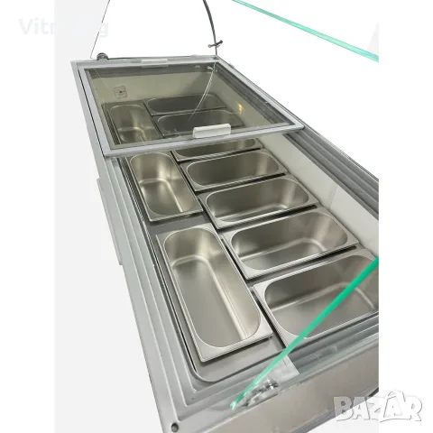 Витрина за сладолед с LED осветление и висок капацитет – 10×5 л, снимка 5 - Хладилни витрини и фризери - 56204431