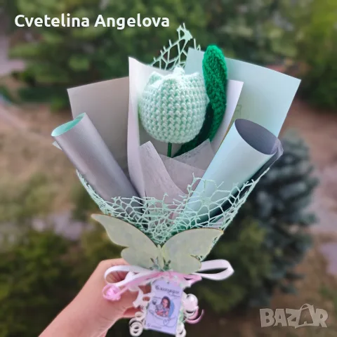 Вечни букети от плетени лалета , снимка 12 - Изкуствени цветя - 55871513