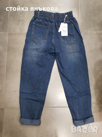 Продавам меки,удобни дамски дънки висока талия, сини, снимка 3 - Дънки - 36298592