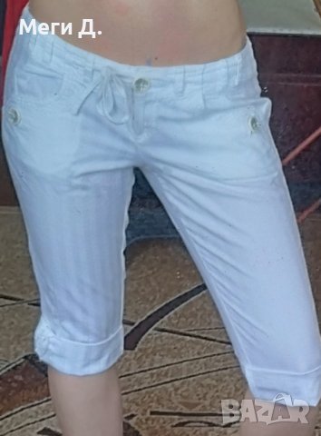 Дамски бели панталонки M, L/28, 29, 30, 31+подарък блуза M, L, снимка 5 - Къси панталони и бермуди - 40940845