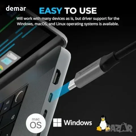 SABRENT USB-C мрежов адаптер до 5 Gbit/s, снимка 6 - Други стоки за дома - 56330082