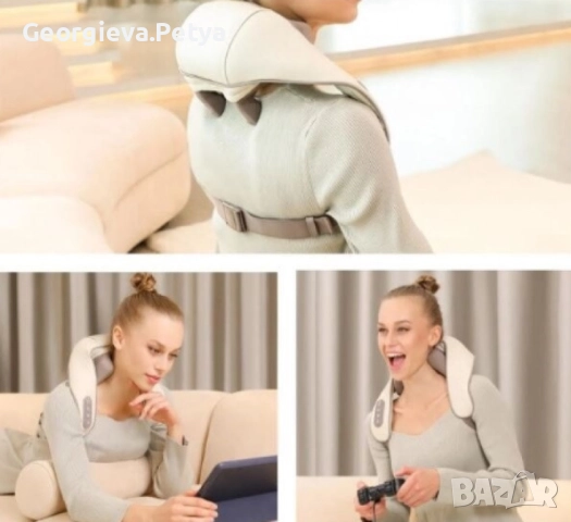 Акумулаторен масажор с топлина за врат,гръб,рамена,крака,за мускулна релаксация, снимка 8 - Масажори - 52649002