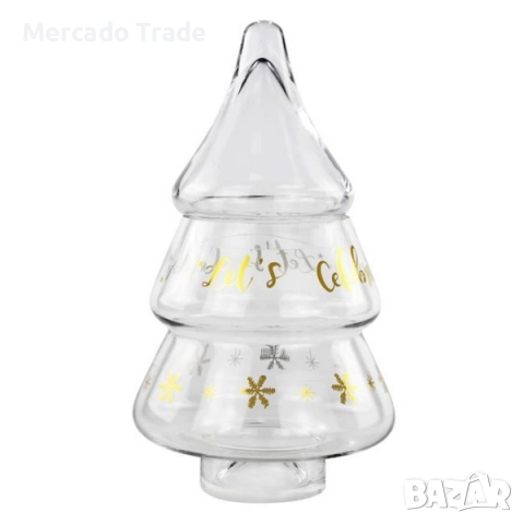 Стъклен буркан Mercado Trade, За сладки или бонбони, Елха, снимка 3 - Кутии за храна - 52167532