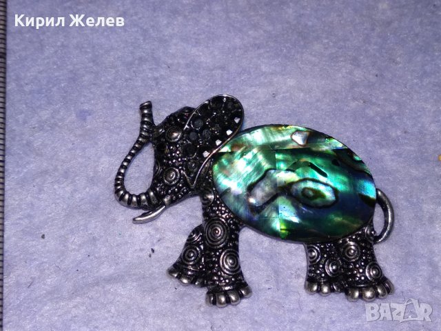 СИМПАТИЧЕН ФИГУРАЛЕН СРЕБРИСТ МЕСИНГОВ МЕДАЛЬОН СЛОНЧЕ с КРИСТАЛЧЕТА и СЕДЕФЕН ТИП УКРАСА 38650, снимка 5 - Колиета, медальони, синджири - 41682311