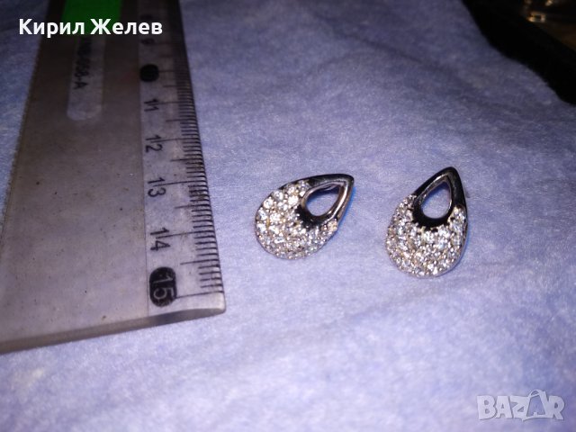 ПРЕКРАСНИ СКЪПОЦЕННИ СРЕБЪРНИ НЕЖНИ АРТ ОБЕЦИ РОДИРАНО СРЕБРО 925 с ФАСЕТИРАНИ ЦИРКОНИ 38756, снимка 11 - Обеци - 41730328