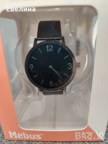 Нов! Дамски часовник с качествен механизъм метална верижка в черен цвят Mebus
