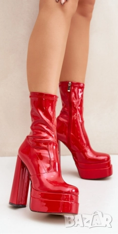 Лачени ботушки, снимка 2 - Дамски ботуши - 52894456