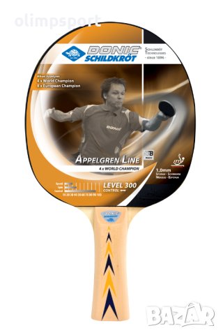 Tенис хилка DONIC APPELGREN 300 Дърво: 5B (Basic) • Дръжка: Concave • Тип гума: Jade • , снимка 1
