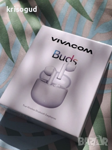 Vivacom Buds безжични bluetooth слушалки, НОВИ неразопаковани,бял цвят