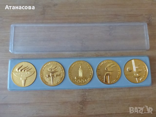 Комплект монети плакети медали Олимпиада Москва 80 мечето Миша плакет, снимка 9 - Нумизматика и бонистика - 44168597