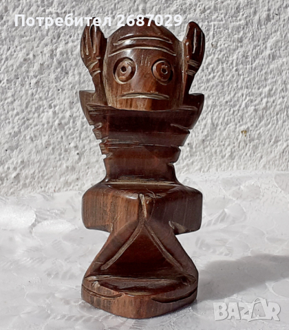 Интересна дървена фигурка, статуетка, снимка 1 - Статуетки - 36263463