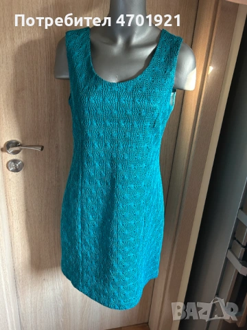 Дамска тюркоазена рокля, снимка 2 - Рокли - 53136602