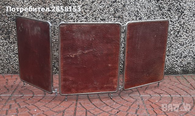 Военно офицерско сгъваемо огледало, триптих 19 в, снимка 2 - Антикварни и старинни предмети - 39869325