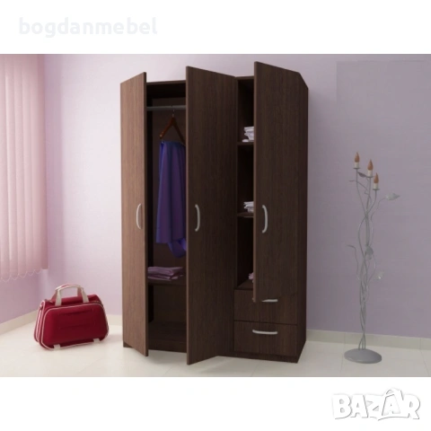 Трикрилен гардероб G 12-dst, венге