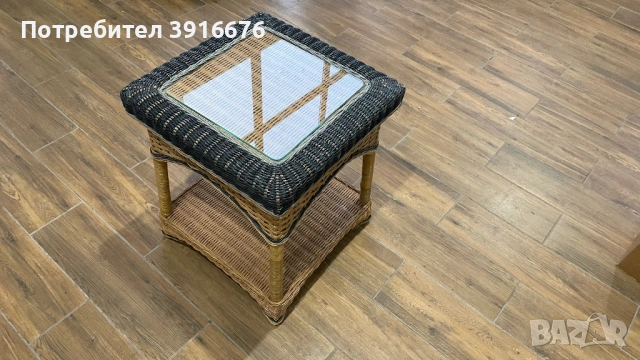 Ратанова маса + стол, снимка 5 - Градински мебели, декорация  - 53479339