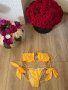 Нов секси жълт бански костюм сет от две части горнище и долнище комплект 