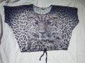 Интересна блуза в спортно-елегантен комплект със сив леопард, снимка 5