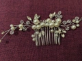 Аксесоар за коса – сребрист, с перли и кристали за сватба, бал, парти, снимка 7