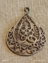 Стара сребърна филигранна висулка ретро стил майсторска ръчна изработка 52398, снимка 7