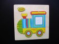Дървен пъзел влак за най-малките играчка локомотив вагони   , снимка 1 - Игри и пъзели - 40982114