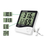 HTC-2 Термометър вътрешна и външна температура, Влагомер, Часовник, снимка 1 - Други стоки за дома - 44567309