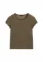 Кафява тениска с кант от естествена кожа Massimo Dutti - размер XS, снимка 5