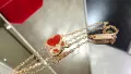 Van Cleef & Arpels VCA Rose Gold Red Carnelian Sweet Heart Дамска Гривна, снимка 9