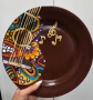 Ръчно рисувана декоративна чиния "Китара", снимка 3