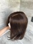 Дамско тупе💯 Човешка коса Шоколад, снимка 1 - Аксесоари за коса - 41460573