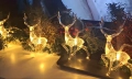 Коледна декорация с LED светещи еленчета, топло бяло, снимка 1