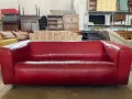 Червен кожен диван , снимка 1