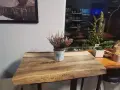 4 бр. Дизайнерски бар стола и бар маса орех, снимка 3
