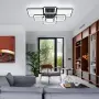 LED плафон със 7 квадрата, 90 × 76 × 12 см, дистанционно и димиране, снимка 4