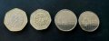 Монети . Йордания. 1/2   и 1/4  йордански динара.10 и 5 филса.  4 бройки., снимка 1