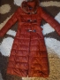 Дълго тъмночервено яке размер С/М, снимка 1