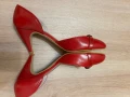 Елегантни дамски обувки с ток, естествена кожа, червен цвят, номер 39 , снимка 4