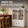 Модулен шкаф за съхранение – 6 модула с вратички, бял, 144 × 74 × 37 см, снимка 2