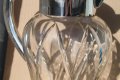 Кристална ваза с метален посребрен обков , снимка 2