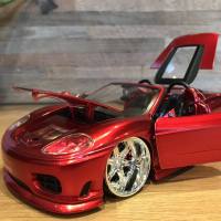 Метална количка Hot Wheels Ferrari 360 Spider 1/24 Dropstars Custom , снимка 6 - Колекции - 36154338