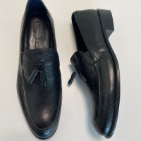  Мъжки кожени официални обувки - Черни - 42, снимка 1 - Официални обувки - 41547324