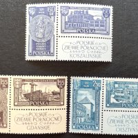 Полша, 1962 г. - пълна серия чисти марки с винетки, архитектура, 4*2, снимка 1 - Филателия - 41495907