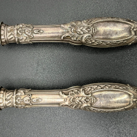 Чифт сребърни вилици със слонова кост. №5236, снимка 4 - Антикварни и старинни предмети - 44823993