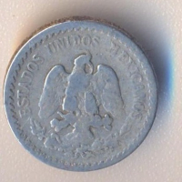 Мексико 10 сентавос 1919 година, сребро, снимка 2 - Нумизматика и бонистика - 44743475